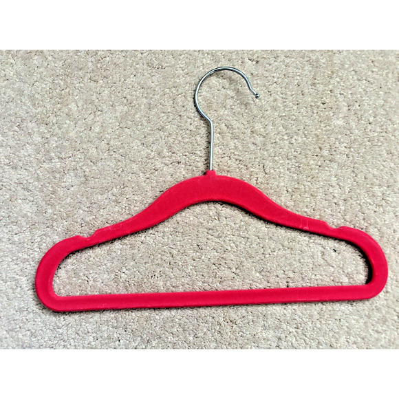 3 ONLY Hangers 11" Children's Pink Slim-Line Hangers + One Pink Plastic hangar - Picture 4 of 8